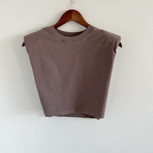 Aritzia Babaton Shoulder Pad Cropped Tank Top XXS